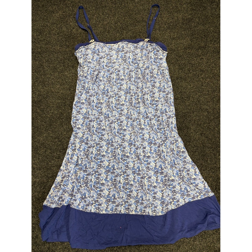 Simply Vera Vera Wang Blue Floral Chemise Nightgown Adjustable Straps Small
